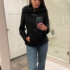 Zara Basic black wool coat